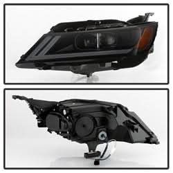Akkon Chevrolet Impala 14-18 Black Smoke DRL Light Bar Projector Headlights Halogen Models Only Will Not Fit Xenon/HID Model