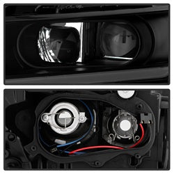 Akkon Chevrolet Impala 14-18 Black Smoke DRL Light Bar Projector Headlights Halogen Models Only Will Not Fit Xenon/HID Model