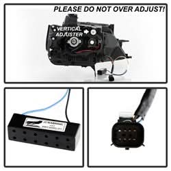 Akkon Chevrolet Impala 14-18 Black Smoke DRL Light Bar Projector Headlights Halogen Models Only Will Not Fit Xenon/HID Model