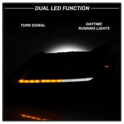 Akkon Chevrolet Impala 14-18 Black Smoke DRL Light Bar Projector Headlights Halogen Models Only Will Not Fit Xenon/HID Model