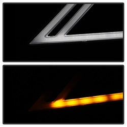 Akkon Chevrolet Impala 14-18 Black Smoke DRL Light Bar Projector Headlights Halogen Models Only Will Not Fit Xenon/HID Model