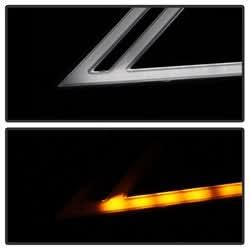 Akkon Chevrolet Impala 14-18 Black Smoke DRL Light Bar Projector Headlights Halogen Models Only Will Not Fit Xenon/HID Model
