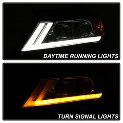 Akkon Chevrolet Impala 14-18 Chrome DRL Light Bar Projector Headlights Halogen Models Only Will Not Fit Xenon/HID Model