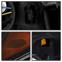 Akkon Ford Escape 13-16 Black LED Light Bar Projector Headlights Halogen Models Only Will Not Fit Xenon/HID Model