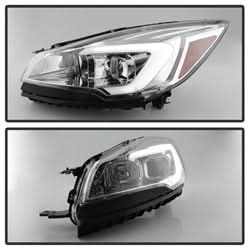 Akkon Ford Escape 13-16 Chrome LED Light Bar Projector Headlights Halogen Models Only Will Not Fit Xenon/HID Model
