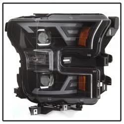 Akkon Ford F-150 15-17 Black DRL LED Light Bar Projector Headlights
