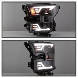 Akkon Ford F-150 15-17 Black DRL LED Light Bar Projector Headlights