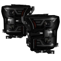 Akkon Ford F-150 15-17 Black Smoke DRL LED Light Bar Projector Headlights