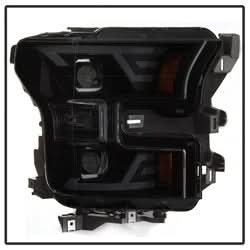 Akkon Ford F-150 15-17 Black Smoke DRL LED Light Bar Projector Headlights