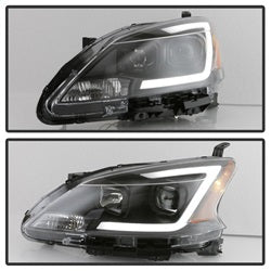 Akkon Nissan Sentra 13-15 Black DRL LED Light Bar Projector Headlights Halogen Models Only