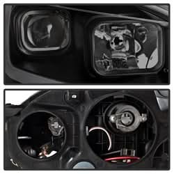 Akkon Nissan Sentra 13-15 Black Smoke DRL LED Light Bar Projector Headlights Halogen Models Only