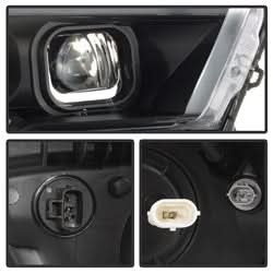 Akkon Toyota Tacoma 16-18 w/Sequential Turn Signal DRL Light Bar Projector Headlights Black