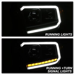 Akkon Toyota Tundra 14-18 Black DRL LED Light Bar Projector Headlights