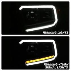 Akkon Toyota Tundra 14-18 Black DRL LED Light Bar Projector Headlights