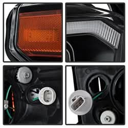 Akkon Toyota Tundra 14-18 Black DRL LED Light Bar Projector Headlights