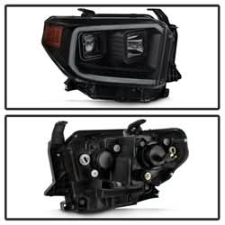 Akkon Toyota Tundra 14-18 Black Smoke DRL LED Light Bar Projector Headlights
