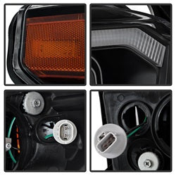 Akkon Toyota Tundra 14-18 Black Smoke DRL LED Light Bar Projector Headlights