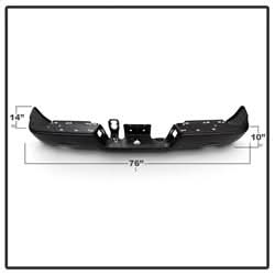 xTune Dodge Ram 1500/1500 09-10 Black OEM Style Steel Rear Bumper w/Dual Exhaust Models Only Does Not Fit w/Parking Sensors Hole