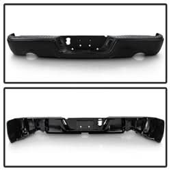 xTune Dodge Ram 1500/1500 09-10 Black OEM Style Steel Rear Bumper w/Dual Exhaust Does Not Fit w/Parking Sensors Hole
