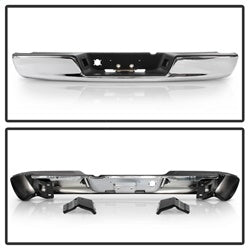 xTune Dodge Ram 1500/Ram 2500/Ram 3500 02-08 Chrome OEM Style Steel Rear Bumper Incl. Brackets Hardware And Step Pads