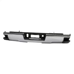 xTune Chevrolet Silverado 1500/Sierra 1500 14-18 Chrome Rear Steel Bumper w/o Park Assist Sensor Hole w/Corner Steps Bracket/Hardware And Step Pads