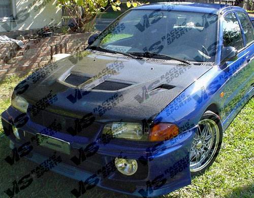 1993-1996 Mitsubishi Mirage 4 doors EVO 5 Style Carbon Fiber Black Hood