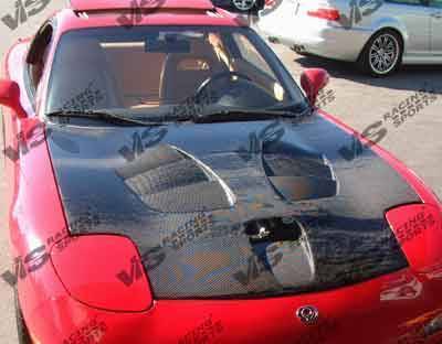 1993-1996 Mazda RX7 2 doors FUZION Style Carbon Fiber Black Hood