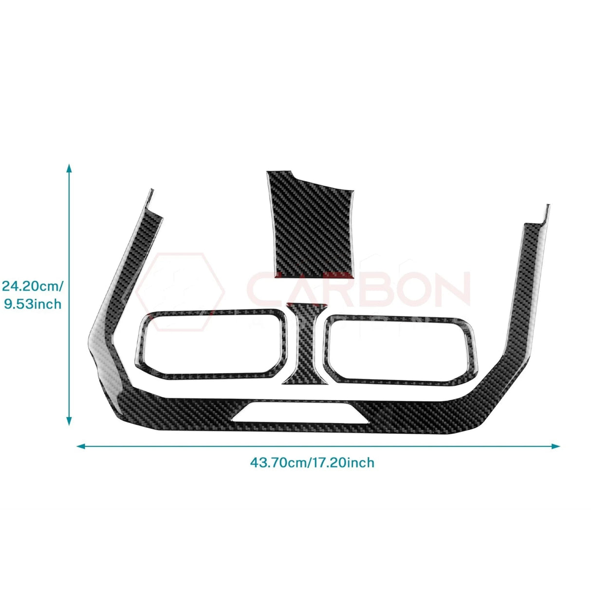 2024+ S650 Mustang Real Carbon Fiber Dash Center AC Vents Trim Overlays