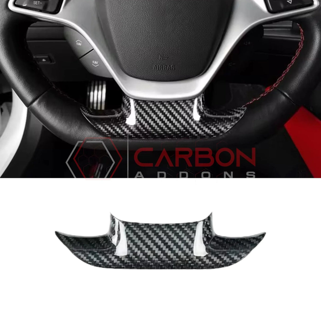 C7 Corvette 2014-2019 Carbon Fiber Steering Wheel Lower Trim Cover