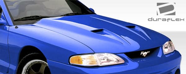 1994-1998 Ford Mustang Mach 1 Style Hood - 1 Piece - FRP
