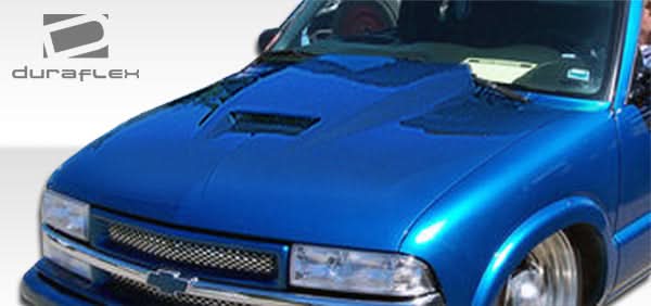 1994-2004 Chevrolet S-10 Ram Air Style Hood - 1 Piece - FRP