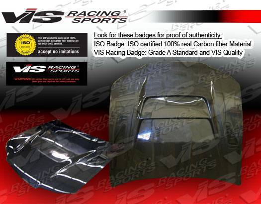1995-1996 Nissan 240SX DV 2 Style Carbon Fiber Black Hood