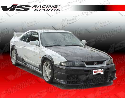1995-1998 Nissan Skyline R33 GTR 2 doors OEM Style Carbon Fiber Black Hood