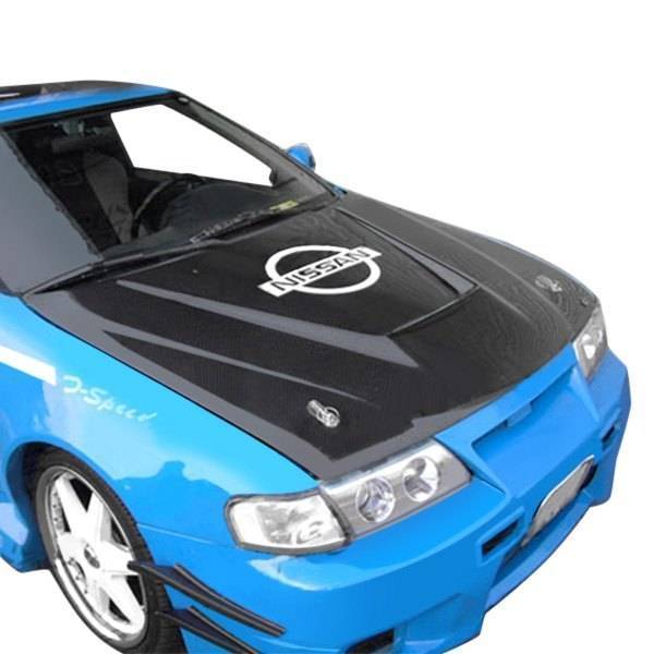 1995-1999 Nissan Sentra 4 doors INVADER Style Carbon Fiber Black Hood