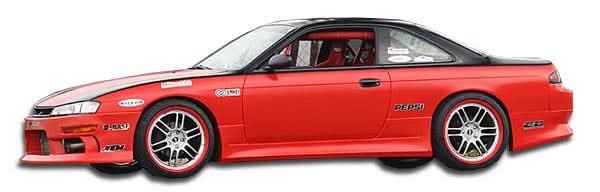 1995-1998 Nissan 240SX V-Speed Style Side Skirts - 2 Piece - FRP
