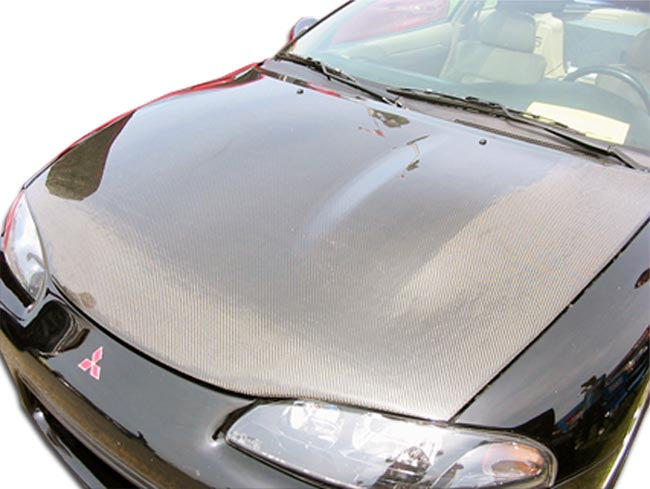 1995-1999 Mitsubishi Eclipse OEM Look Hood - Carbon Fiber