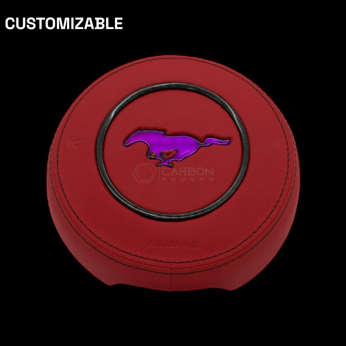 2015-2023 Mustang Custom Airbag Housing Cover with RGB LED Emblem