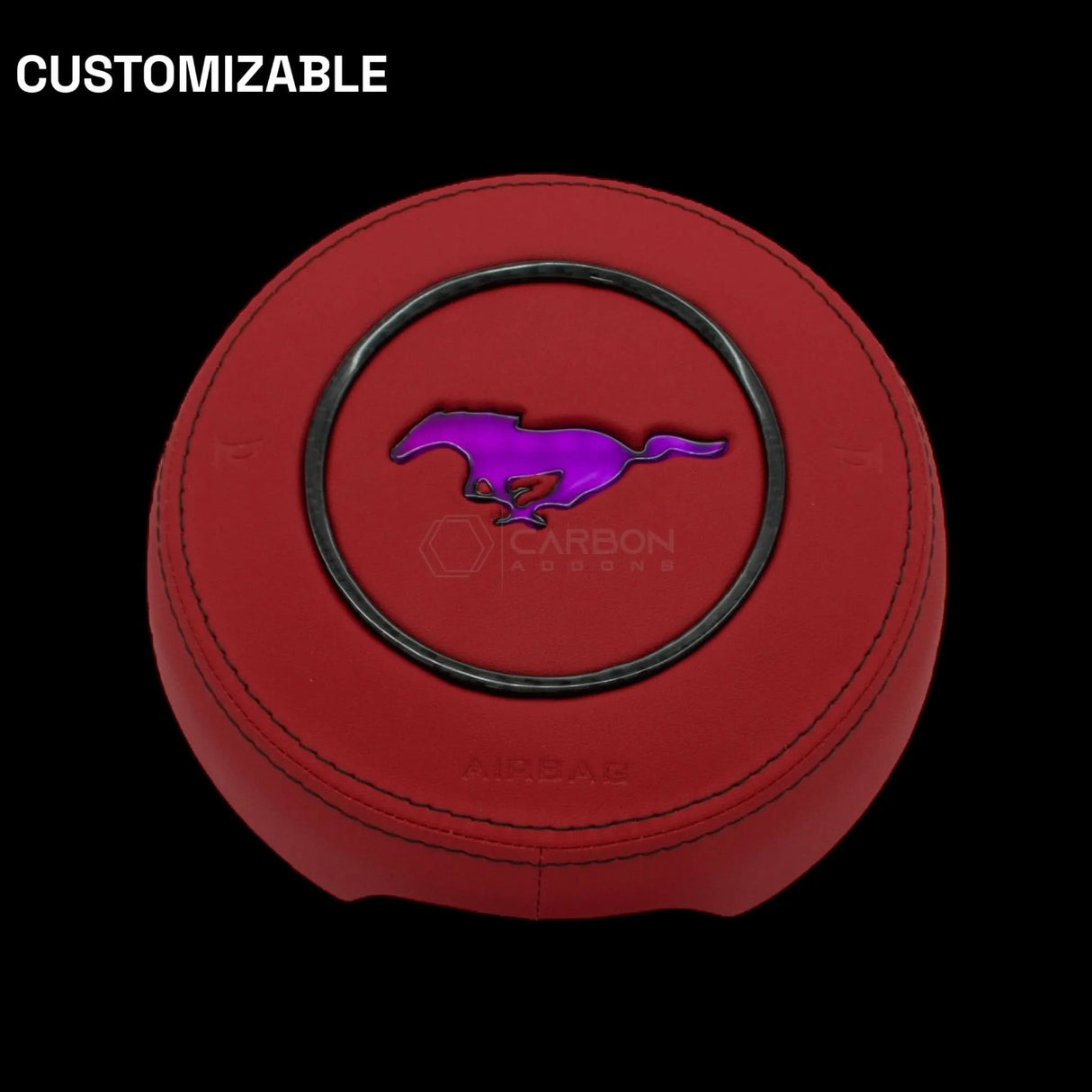 2015-2023 Mustang Custom Airbag Housing Cover with RGB LED Emblem