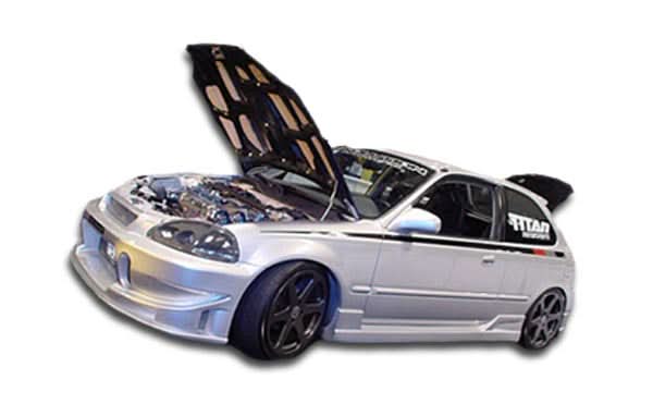 1996-2000 Honda Civic Buddy Style Side Skirts Rocker Panels - FRP