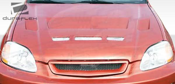 1996-1998 Honda Civic Predator Style Hood - 1 Piece - FRP