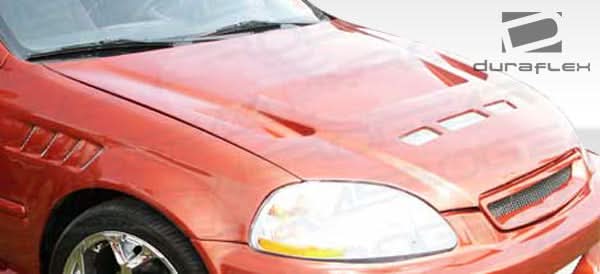 1996-1998 Honda Civic Predator Style Hood - 1 Piece - FRP
