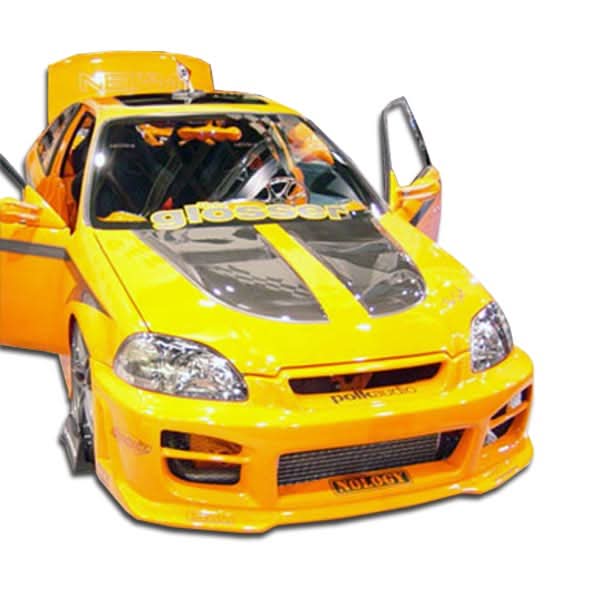 1999-2000 Honda Civic R34 Style Front Bumper Cover - FRP