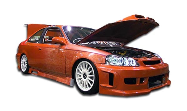 1996-2000 Honda Civic Spyder Style Side Skirts - 2 Piece FRP