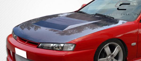 1997-1998 Nissan 240SX S14 D-1 Style Hood - Carbon Fiber