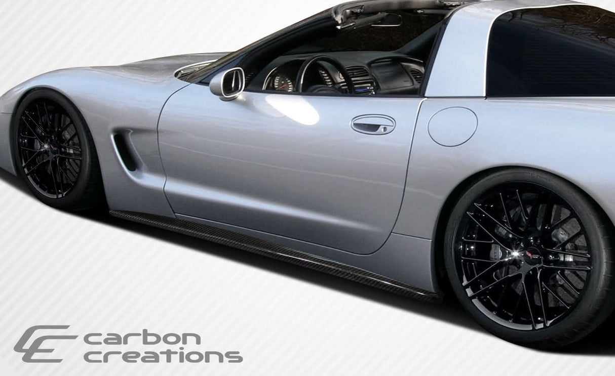 1997-2004 Chevrolet Corvette C5 AC Edition Style Side Skirts - Carbon