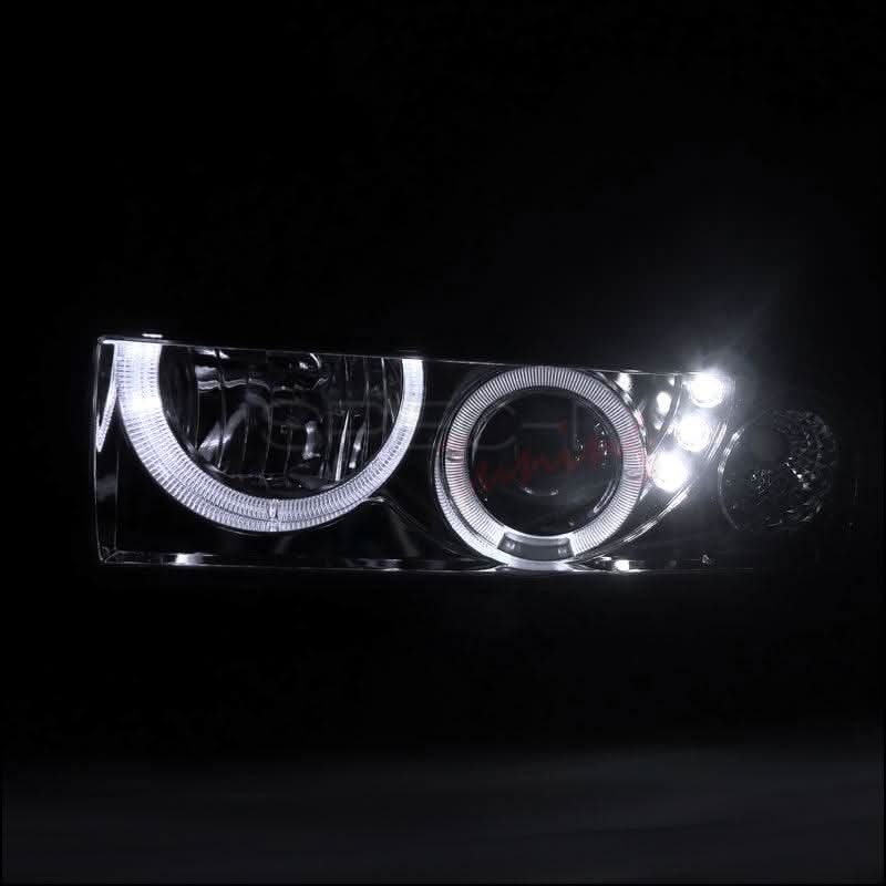 Spec-D Projector Headlights Chevy Blazer & S10 (98-04) Halo LED - Black / Chrome / Smoke