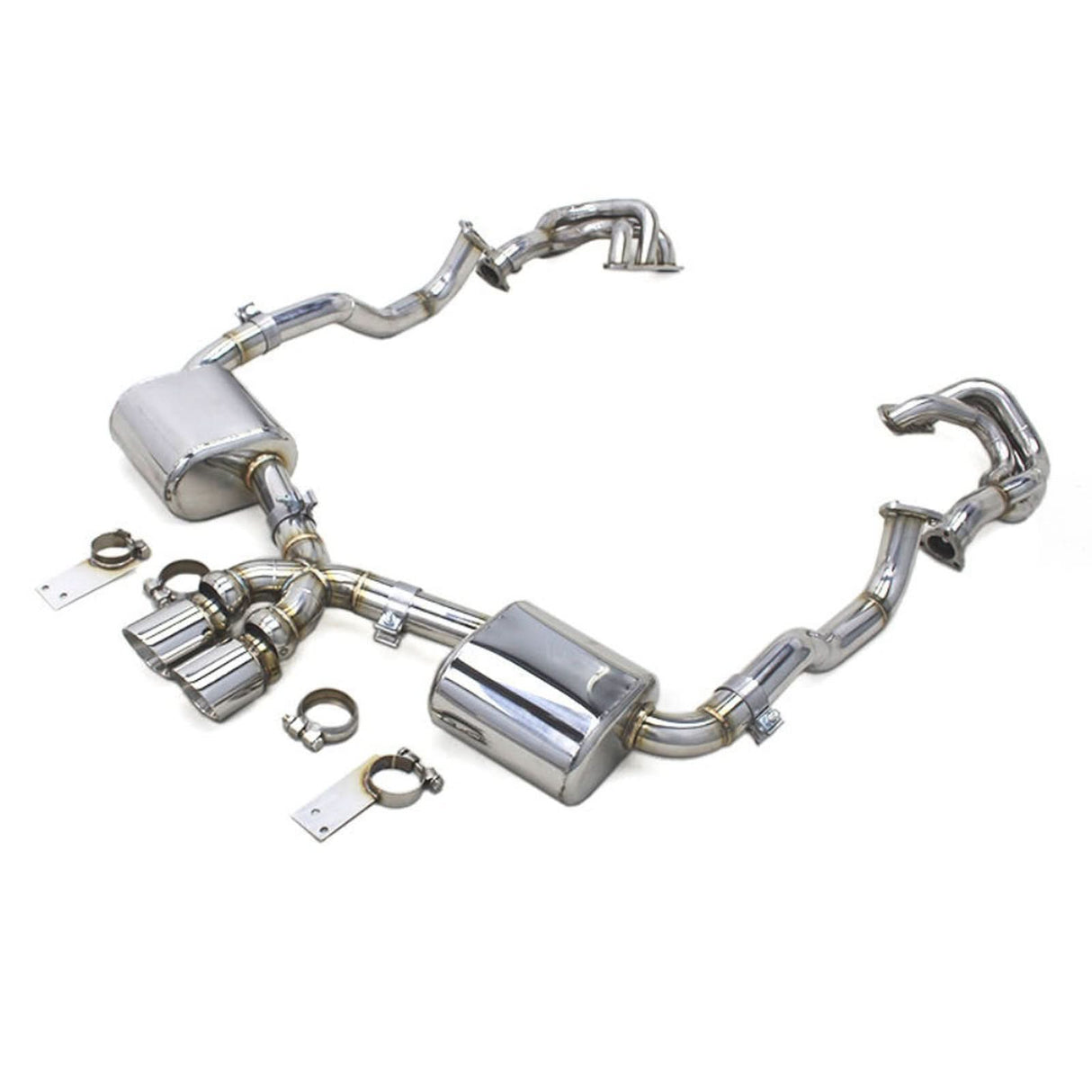 Stainless Valved Catback Exhaust for Porsche Boxster S Cayman S 987.2 2.7L