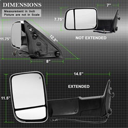 xTune Dodge Ram 1500/Ram 2500/Ram 3500/1500/2500/3500 09-10 Left XTune Door Mirror Manual Extendable Power Heated/Adjustable