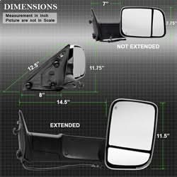xTune Dodge Ram 1500/Ram 2500/Ram 3500/1500/2500/3500 09-10 Right XTune Door Mirror Manual Extendable Power Heated/Adjustable