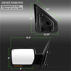 xTune Ford F-150 07-14 LH(Driver) Side XTune Door Mirror Power Heated OE